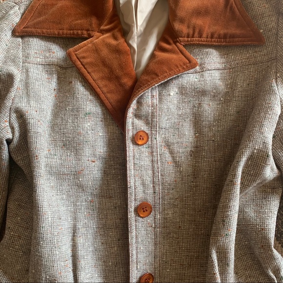 Sold!Albert Capraro Vintage Tweet and Suede Jacket - Picture 3 of 11